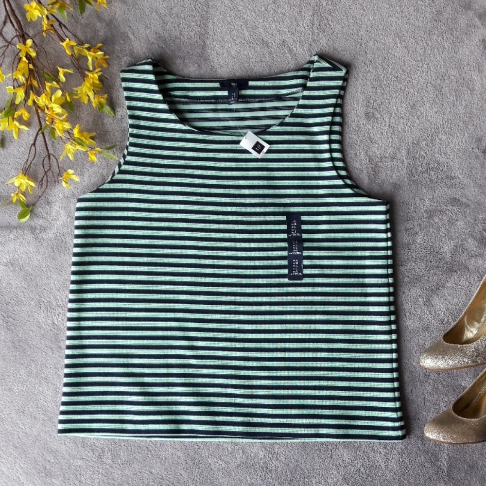 GAP Teal Green & Blue Striped Tank Top NWT